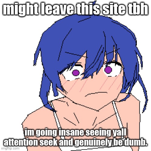 WHAT | might leave this site tbh; im going insane seeing yall attention seek and genuinely be dumb. | image tagged in what | made w/ Imgflip meme maker