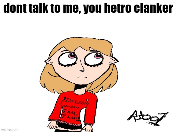 hetro clanker | dont talk to me, you hetro clanker | image tagged in blank white template | made w/ Imgflip meme maker