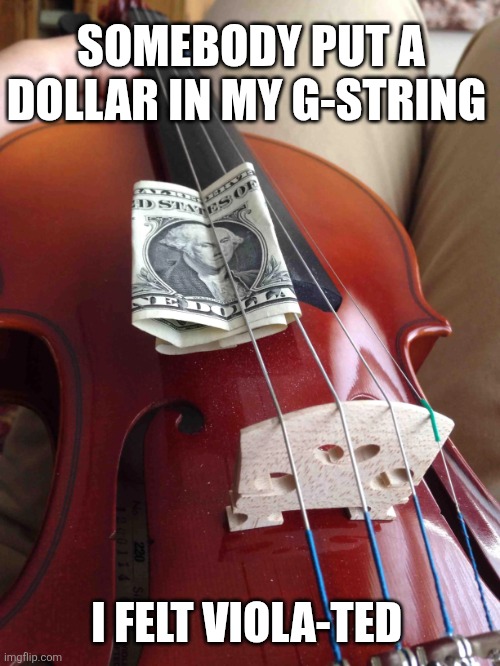 Somebody Put A Dollar In My G-String I Felt Viola-ted | SOMEBODY PUT A DOLLAR IN MY G-STRING; I FELT VIOLA-TED | image tagged in chris joines | made w/ Imgflip meme maker