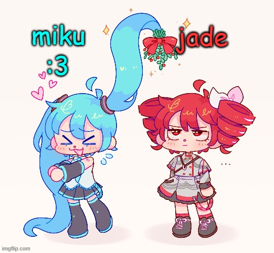 High Quality Jade x Miku (Teto and Miku) Blank Meme Template