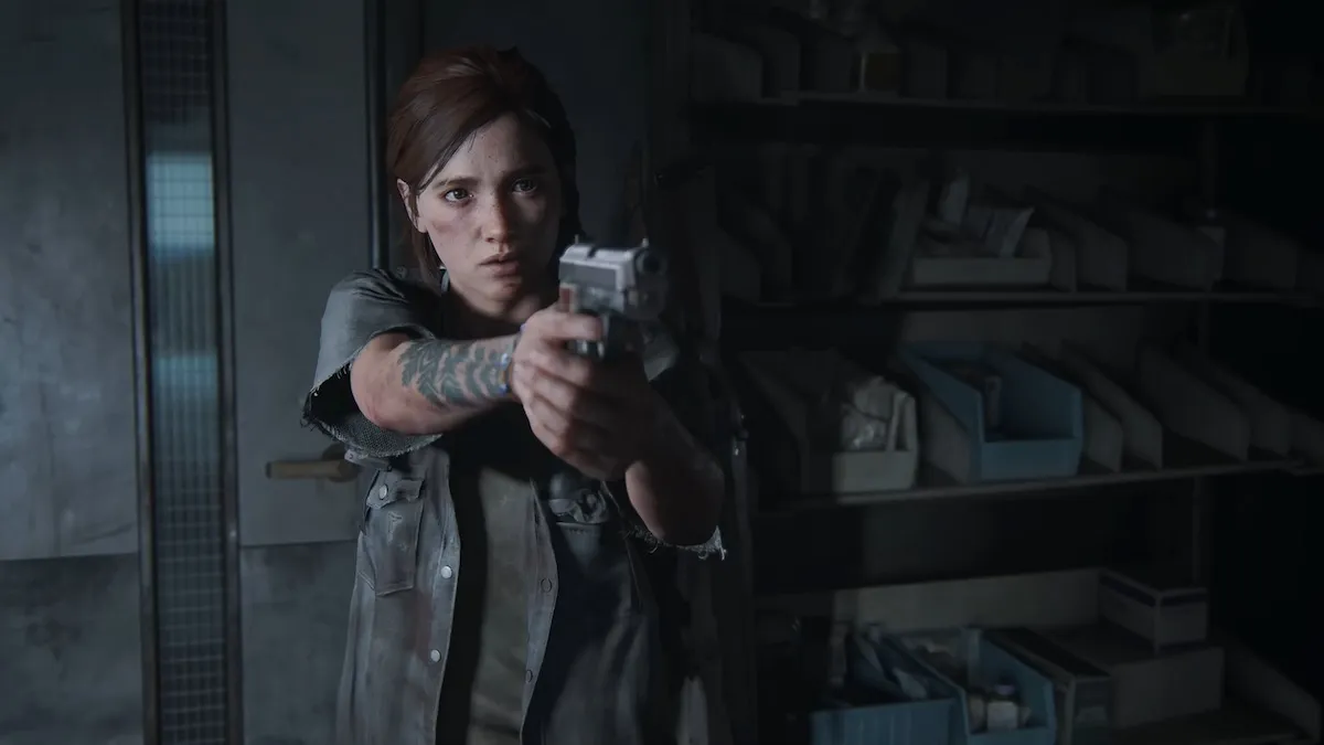 Ellie points gun at you Blank Meme Template