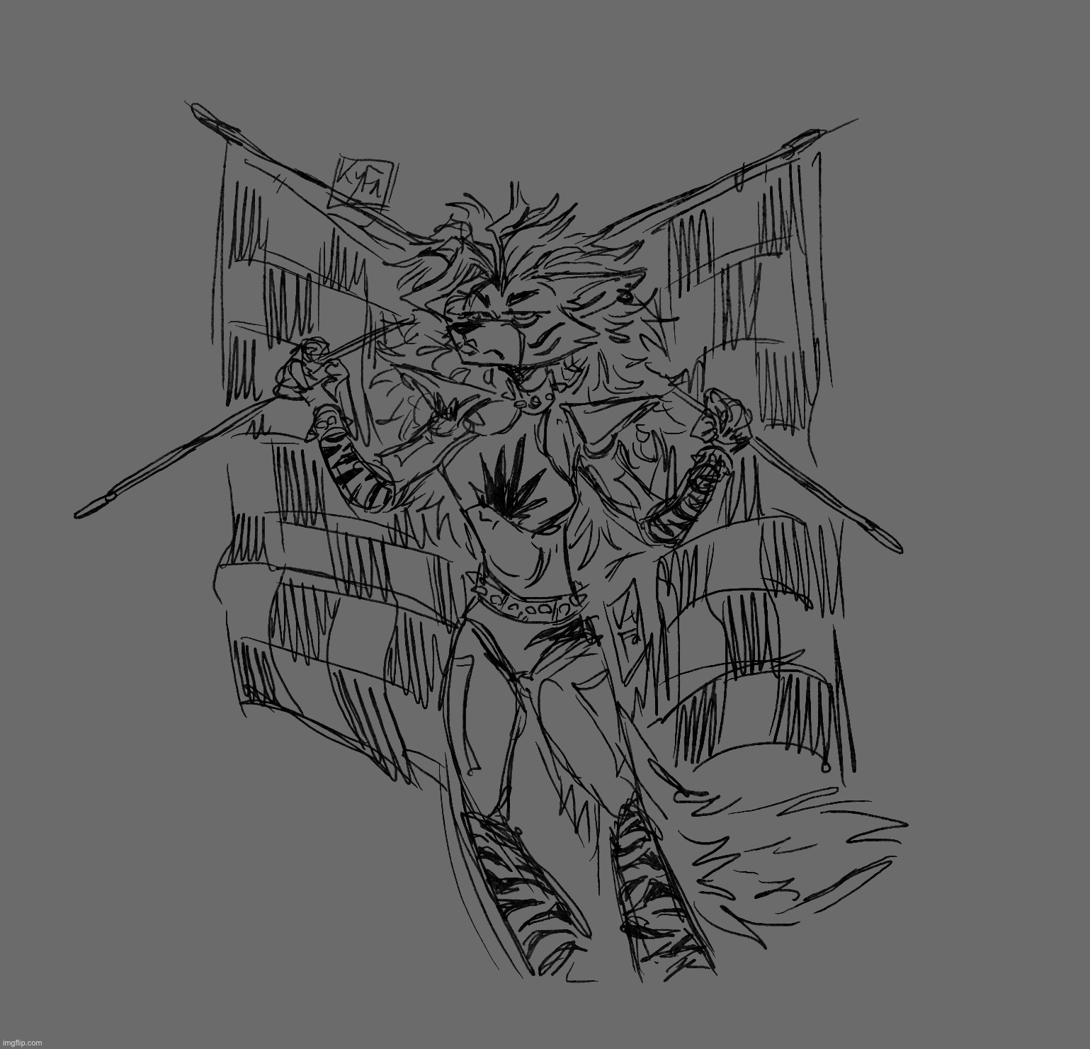 Feed, my children. Roxy scribble be upon ye | image tagged in fnaf,myart,roxanne wolf,roxy | made w/ Imgflip meme maker