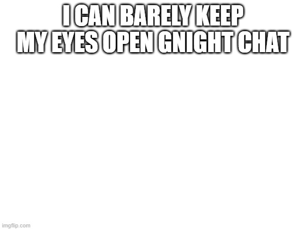 I CAN BARELY KEEP MY EYES OPEN GNIGHT CHAT | made w/ Imgflip meme maker