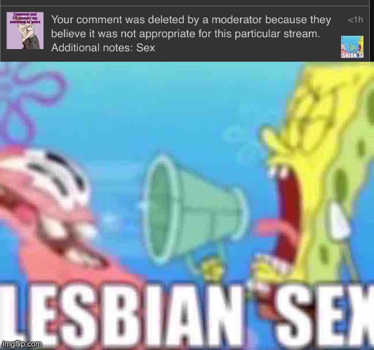 actual mod abuse | image tagged in sesbian lex | made w/ Imgflip meme maker