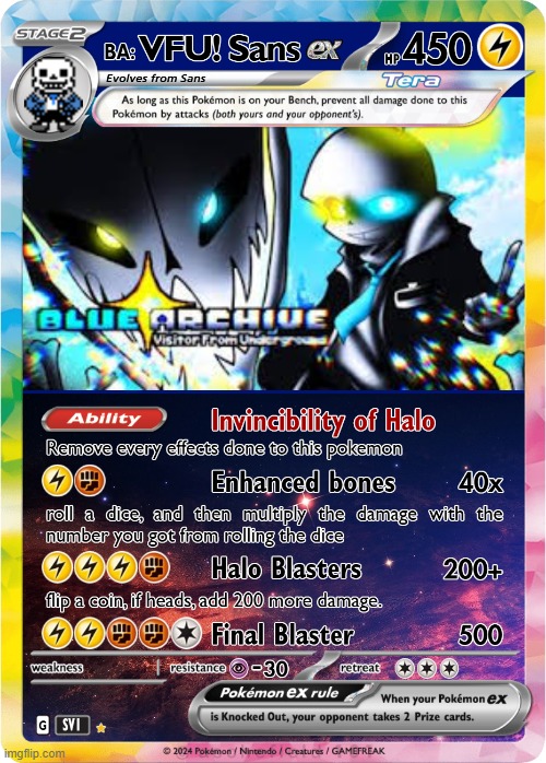 Since that I've done Epic! Sans, I decided to make VFU! Sans, BRUH!!!!!!!!!!!!!!!!!!!!!!!!!!!!!!!!!!!!!!!!!!!!!!!!!!!!!!!!!!!! | image tagged in blue archive,sans,blue archive visitor from underground sans,pokemon | made w/ Imgflip meme maker