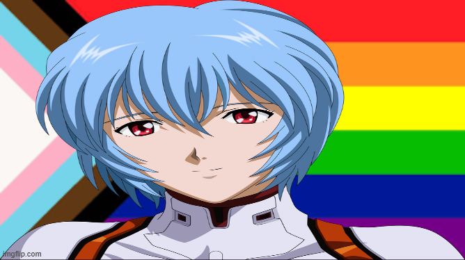 rei icon | image tagged in anime,neon genesis evangelion,icons,gay pride,reid moore | made w/ Imgflip meme maker