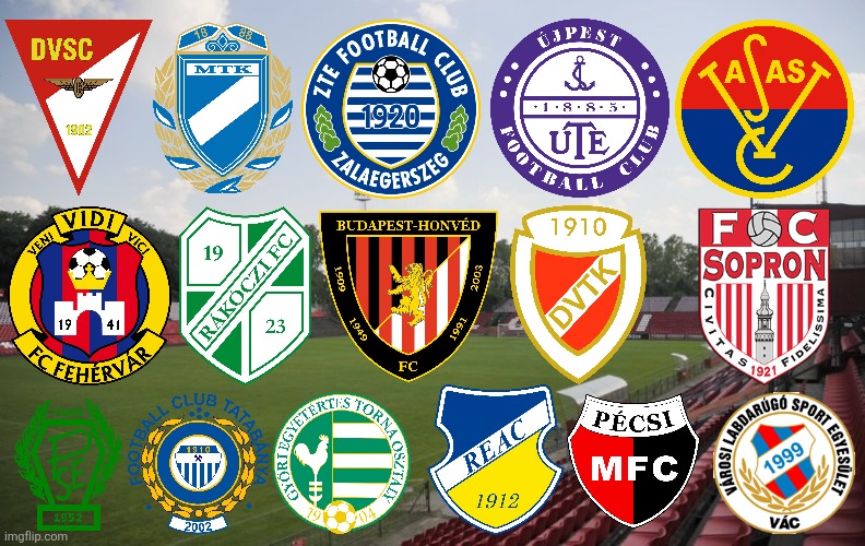 Throwback: 16 Borsodi Liga (Nemzeti Bajnokság) teams for 2006/07 season | image tagged in hungary,fussball,debrecen,mtk,ujpest,soccer | made w/ Imgflip meme maker