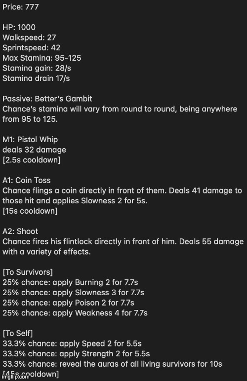 killer chance concept i came up with cause why not | made w/ Imgflip meme maker