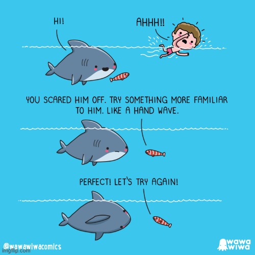 image tagged in shark,fish,swimming,scared,hand,wave | made w/ Imgflip meme maker