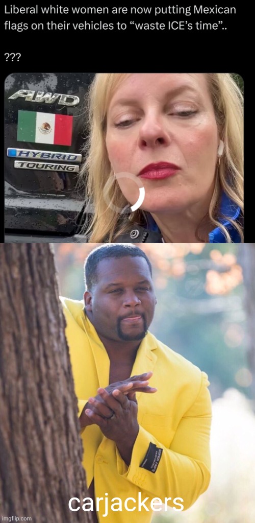 Victims | carjackers | image tagged in black guy hiding behind tree,carjacking,awfl,crime | made w/ Imgflip meme maker