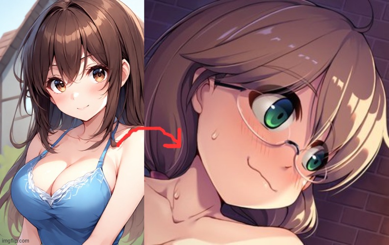 ever notice that he ai img masq used because she said she couldnt draw herself is the exact same as the ai porn templates | image tagged in masqueradess,the brainrot consumes | made w/ Imgflip meme maker