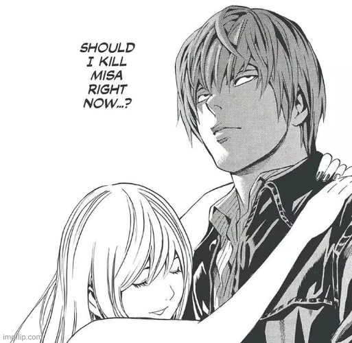 Yes do it Light | image tagged in should i kill misa right now | made w/ Imgflip meme maker