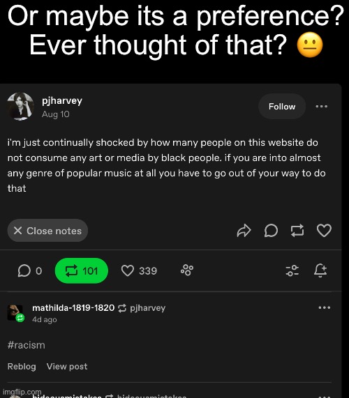 Or maybe its a preference? Ever thought of that? 😐 | made w/ Imgflip meme maker