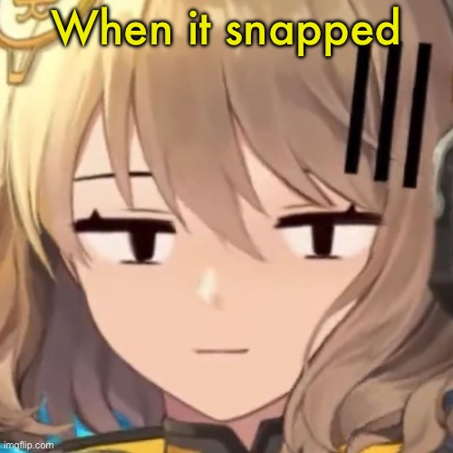 Anis | When it snapped | image tagged in anis | made w/ Imgflip meme maker