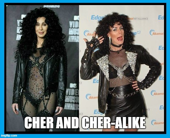 At Least It Ain't Madonna | image tagged in vince vance,cher,memes,share,alike,look alikes | made w/ Imgflip meme maker