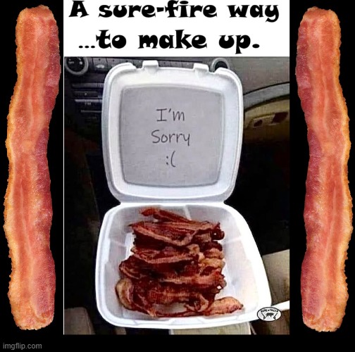Best Apology Gift | image tagged in vince vance,bacon,i love bacon,bacon memes,apology,gift | made w/ Imgflip meme maker