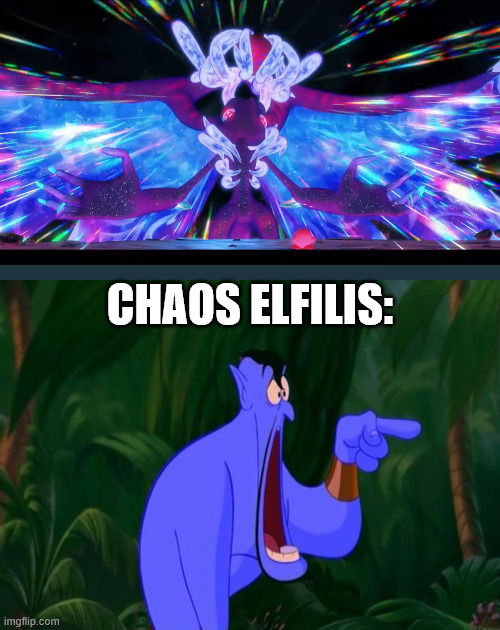 Somehow, Kirby final bosses keep getting crazier! | CHAOS ELFILIS: | image tagged in jaw dropping,kirby | made w/ Imgflip meme maker
