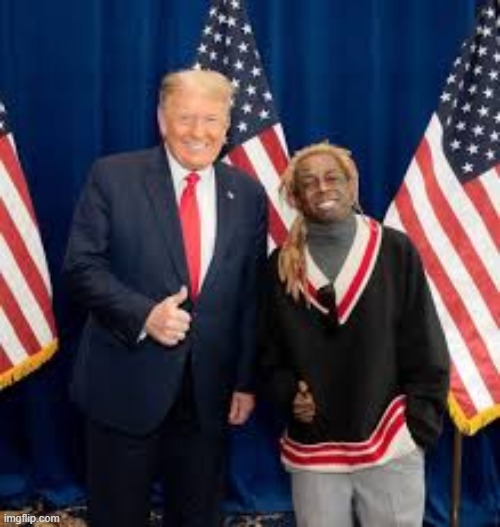 The block got real hot today | image tagged in lil wayne,trump | made w/ Imgflip meme maker
