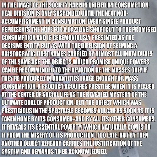 Guy Debord warning about Labubu | image tagged in labubu,commodities,marxism,consumerism,funny,philosophy | made w/ Imgflip meme maker