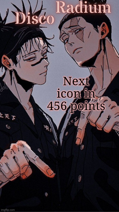 Disco and Radium's Choso and Todo shared temp | Next icon in 456 points | image tagged in disco and radium's choso and todo shared temp | made w/ Imgflip meme maker