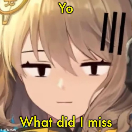 Anis | Yo; What did I miss | image tagged in anis | made w/ Imgflip meme maker