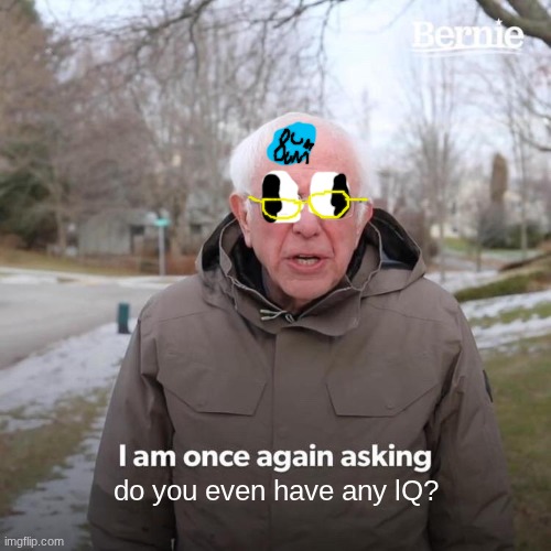 no offense people | do you even have any lQ? | image tagged in memes,bernie i am once again asking for your support | made w/ Imgflip meme maker
