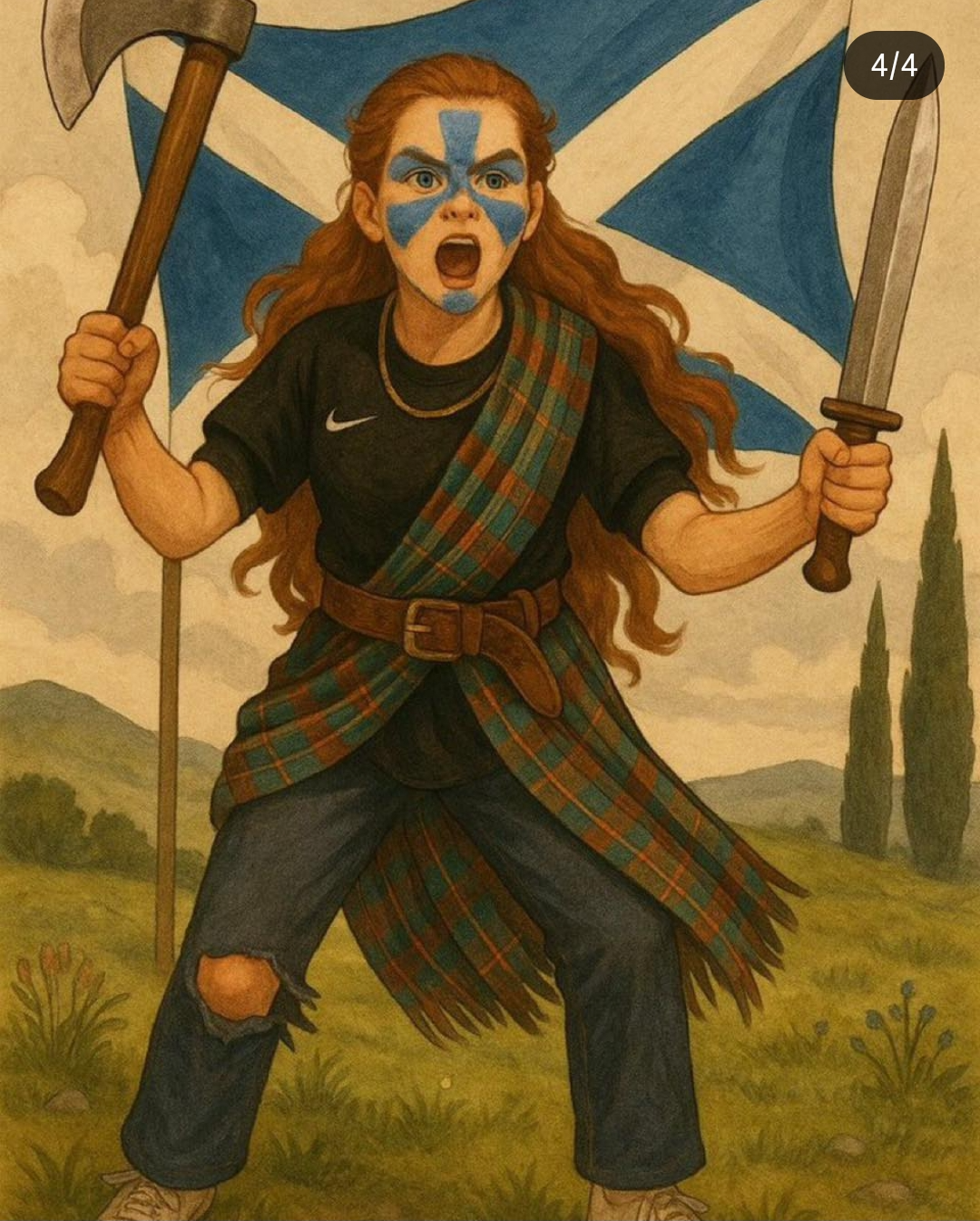 Young lady Braveheart Blank Meme Template