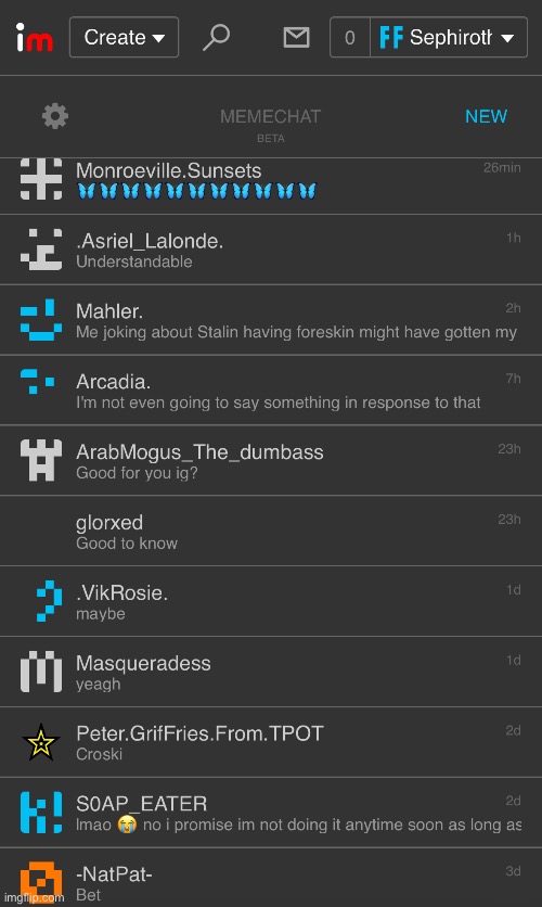 Recent Memechat reveal | made w/ Imgflip meme maker