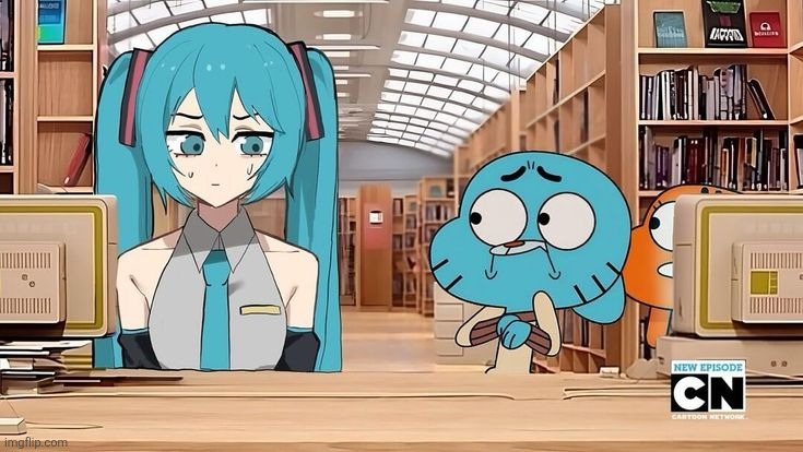 image tagged in the amazing world of gumball,hatsune miku | made w/ Imgflip meme maker