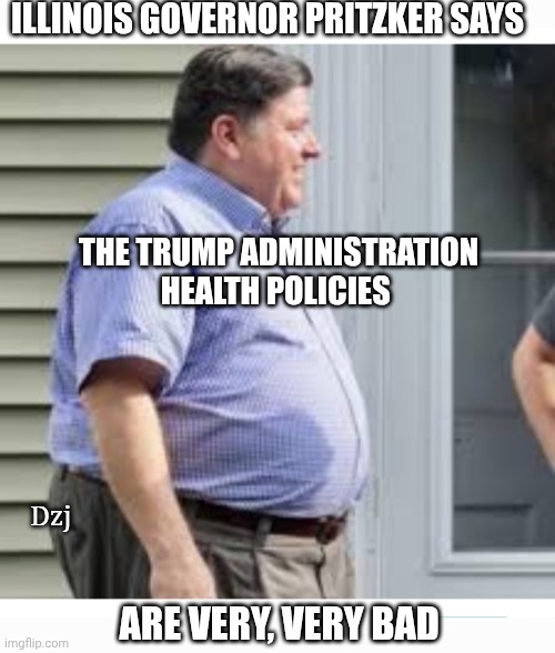 Big Fat Loser | ILLINOIS GOVERNOR PRITZKER SAYS; THE TRUMP ADMINISTRATION HEALTH POLICIES; Dzj; ARE VERY, VERY BAD | image tagged in dumbass,fat bastard,libtard,douchebag,loser | made w/ Imgflip meme maker