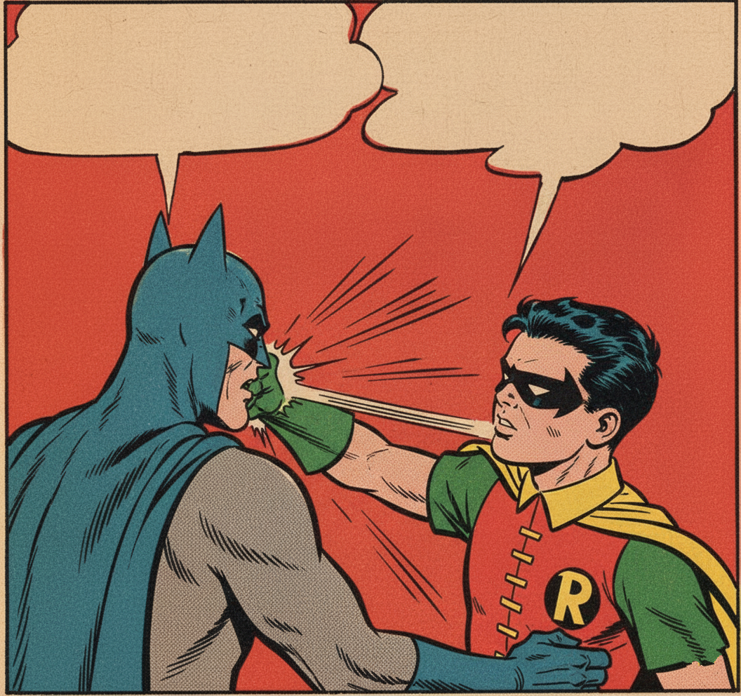 Robin slap Batman Blank Meme Template