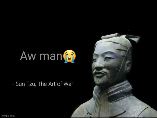 Sun Tzu Quotes | Aw man? | image tagged in sun tzu quotes | made w/ Imgflip meme maker