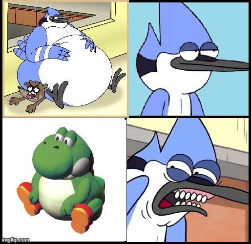 pick one meme or fat guy | image tagged in mordecai disgusted | made w/ Imgflip meme maker