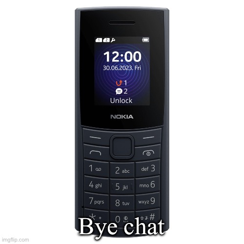 nokia 110 4g | Bye chat | image tagged in nokia 110 4g | made w/ Imgflip meme maker