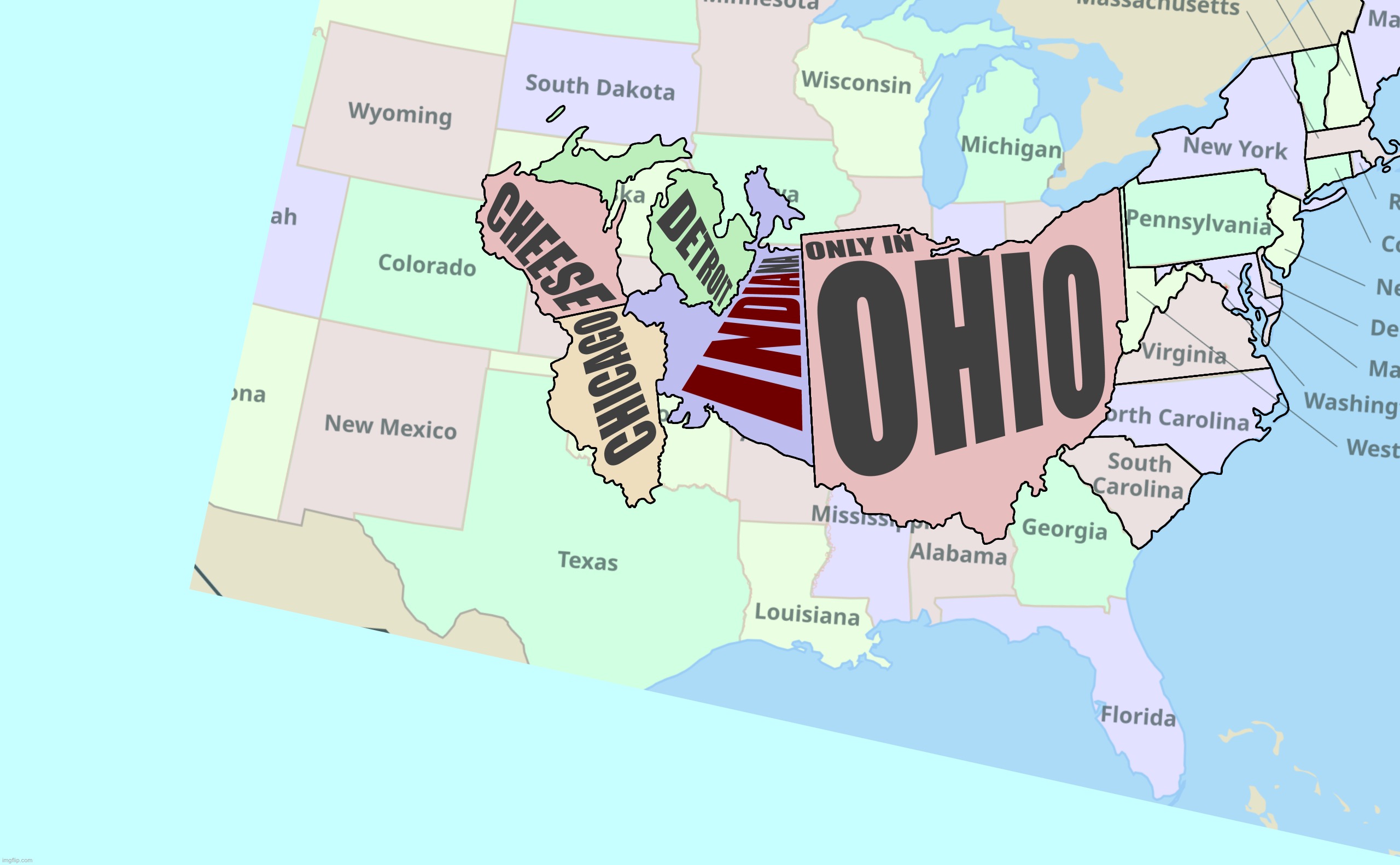 Sneak peek of a map of the USA I’m making | made w/ Imgflip meme maker