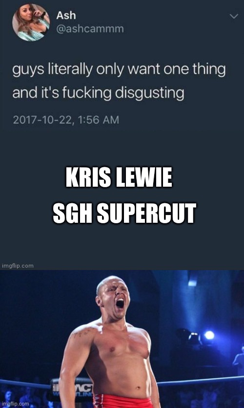 Kris Lewie | SGH SUPERCUT; KRIS LEWIE | image tagged in guys literally only want one thing | made w/ Imgflip meme maker