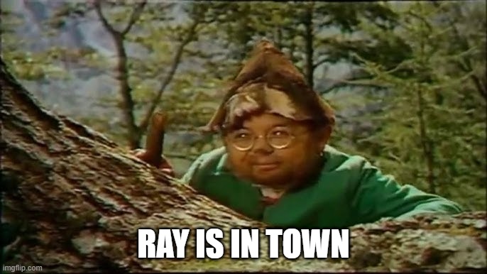 ray is in town | RAY IS IN TOWN | image tagged in flute tune | made w/ Imgflip meme maker