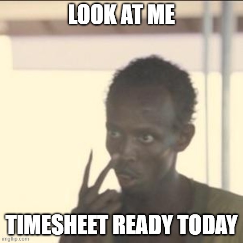 LOOK AT ME TS REMINDER | LOOK AT ME; TIMESHEET READY TODAY | image tagged in memes,look at me,timesheet reminder | made w/ Imgflip meme maker