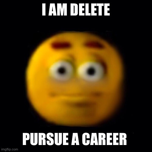 Go outside | I AM DELETE; PURSUE A CAREER | image tagged in emoji stare | made w/ Imgflip meme maker