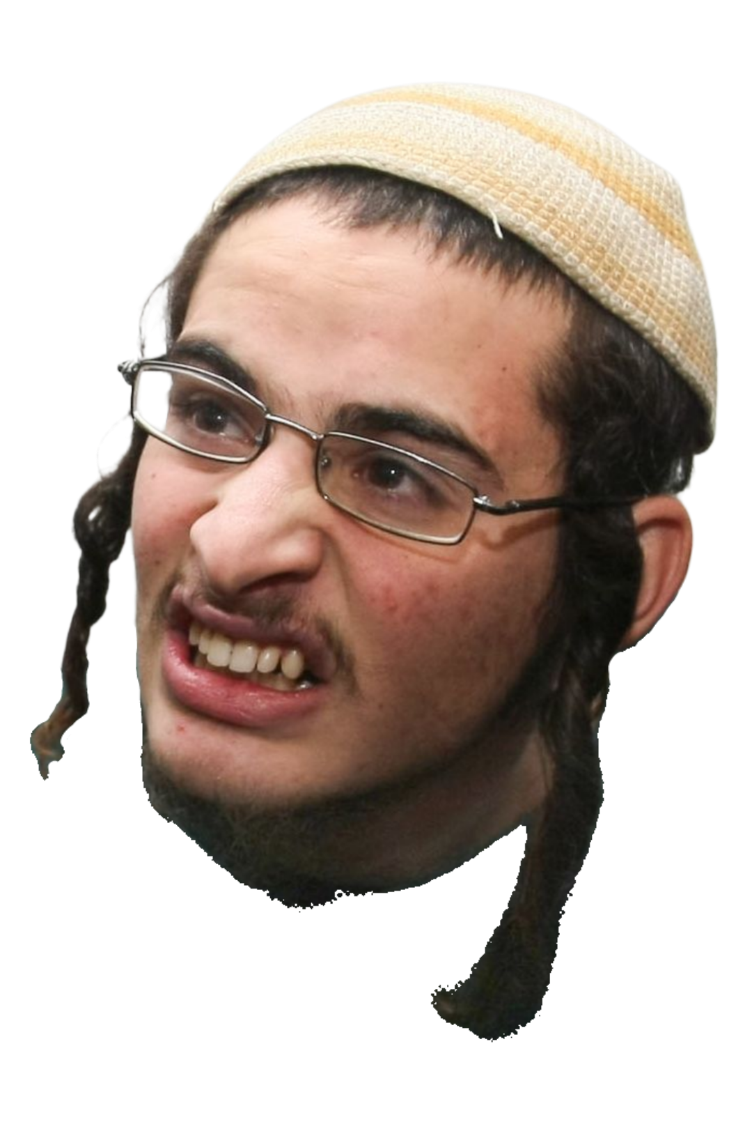 ugly angry Jew (head only, transparent) Blank Meme Template
