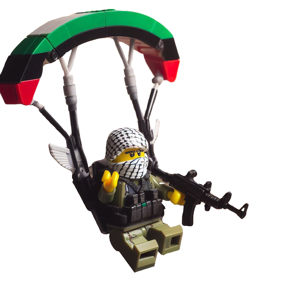 Lego Hamas parachute transparent Blank Meme Template