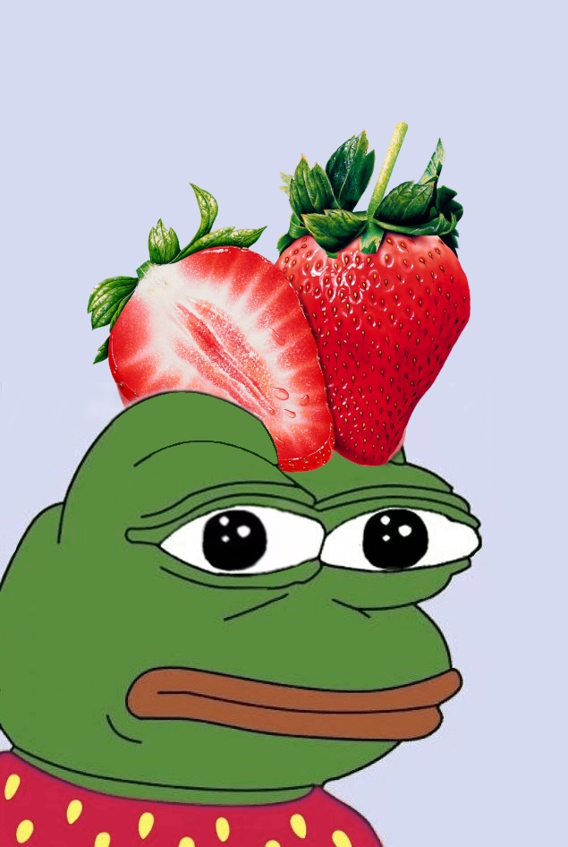 Strawberry pepe the frog Blank Meme Template