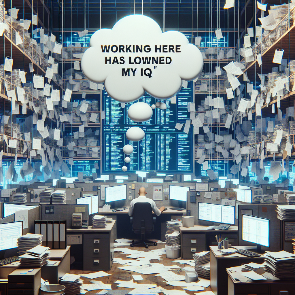Working here has lowered my IQ Blank Meme Template