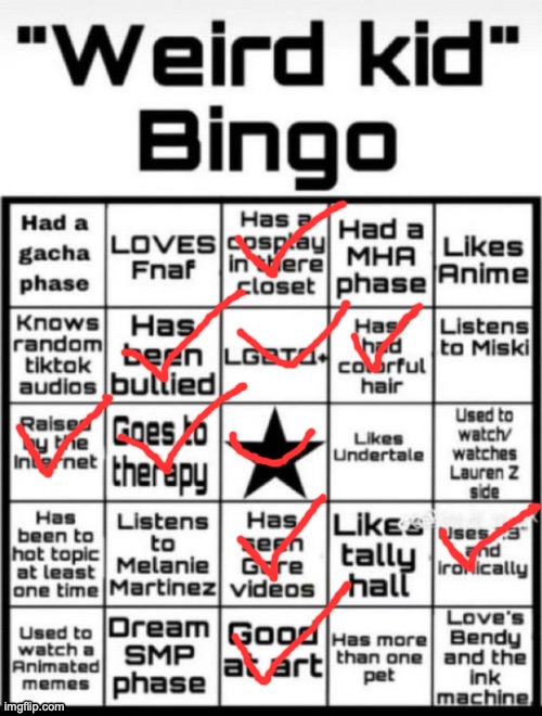 lolz | image tagged in weird kid bingo | made w/ Imgflip meme maker