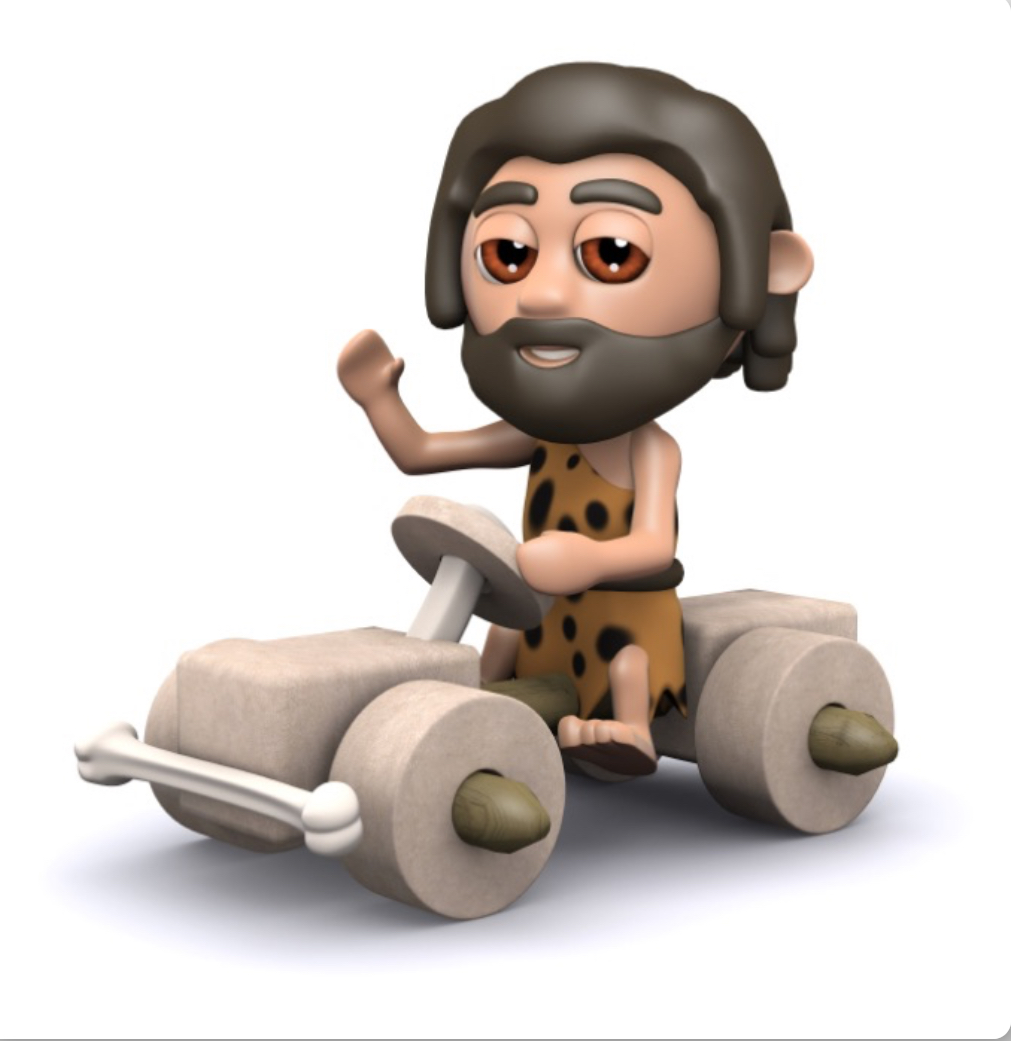 Faded caveman in car Blank Meme Template