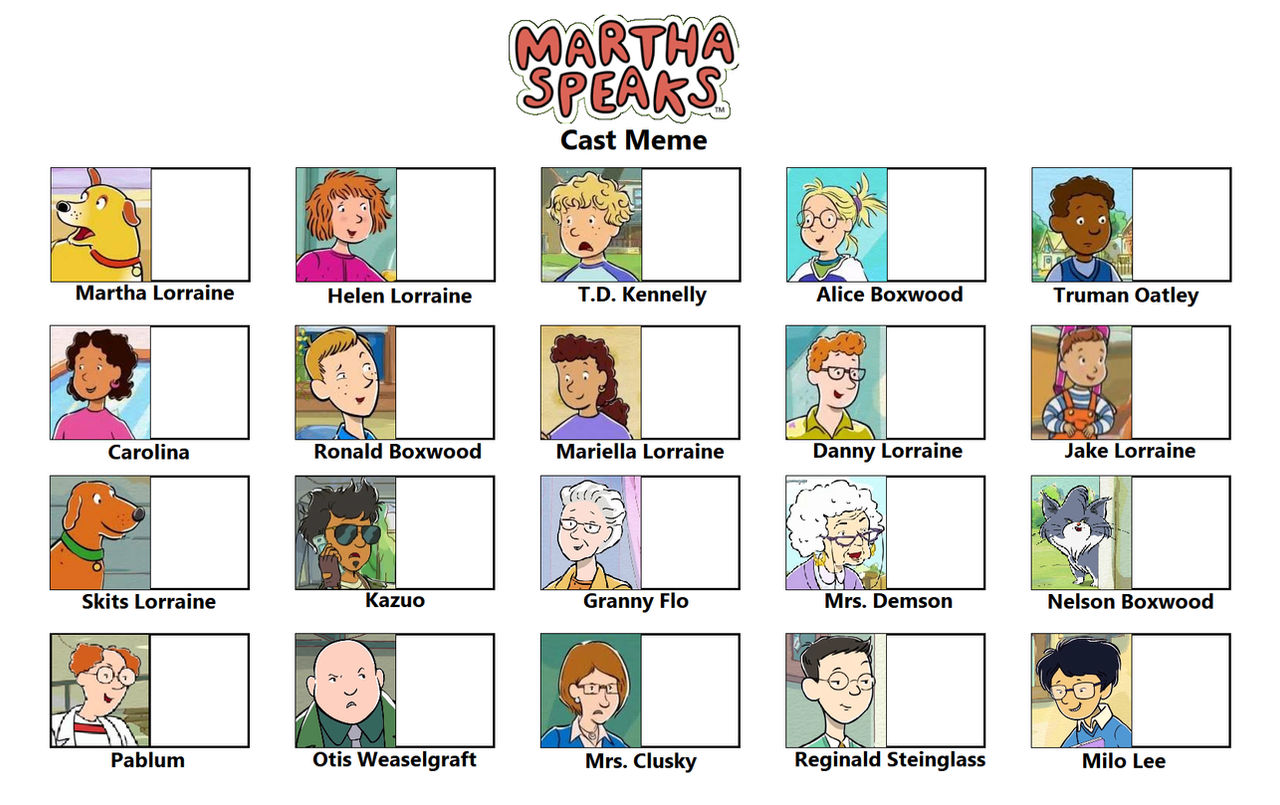 Martha Speaks Cast Meme (Template) Blank Meme Template