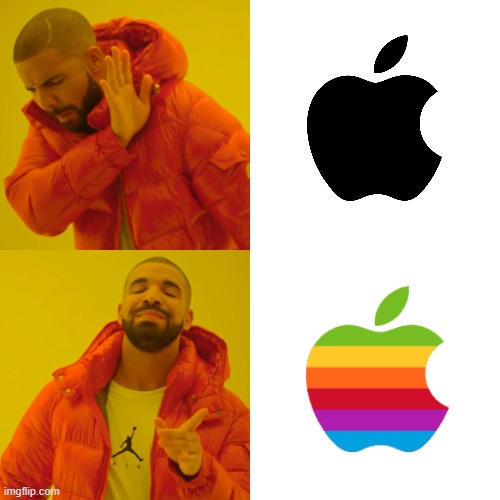 Which Apple I like (Modern vs Old) | image tagged in memes,drake hotline bling | made w/ Imgflip meme maker