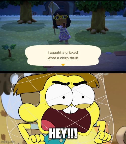 Bad dad joke hehe | HEY!!! | image tagged in big city greens,animal crossing,bad jokes | made w/ Imgflip meme maker