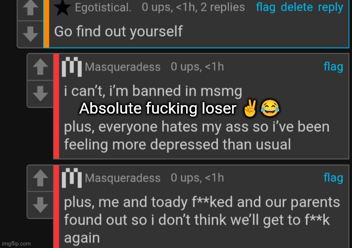Absolute fucking loser ✌️😂 | made w/ Imgflip meme maker