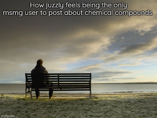 Alone | How juzzly feels being the only msmg user to post about chemical compounds | image tagged in alone | made w/ Imgflip meme maker